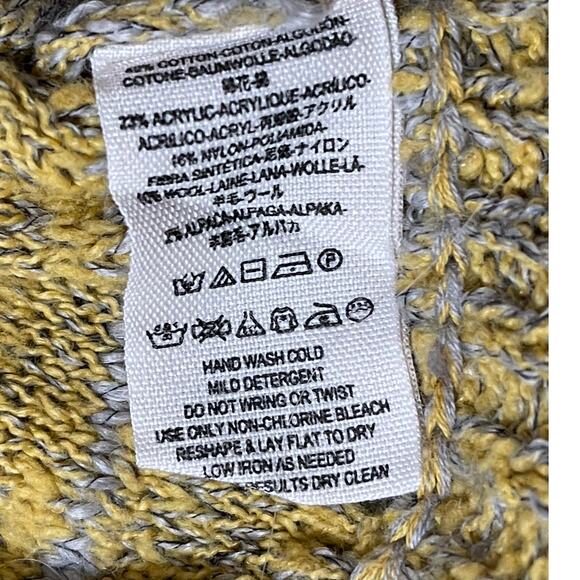 FREE PEOPLE In My Pocket Slub Knit Marled Sweater S Yellow Gray‎ Boxy Fit-Cozy - Picture 8 of 11